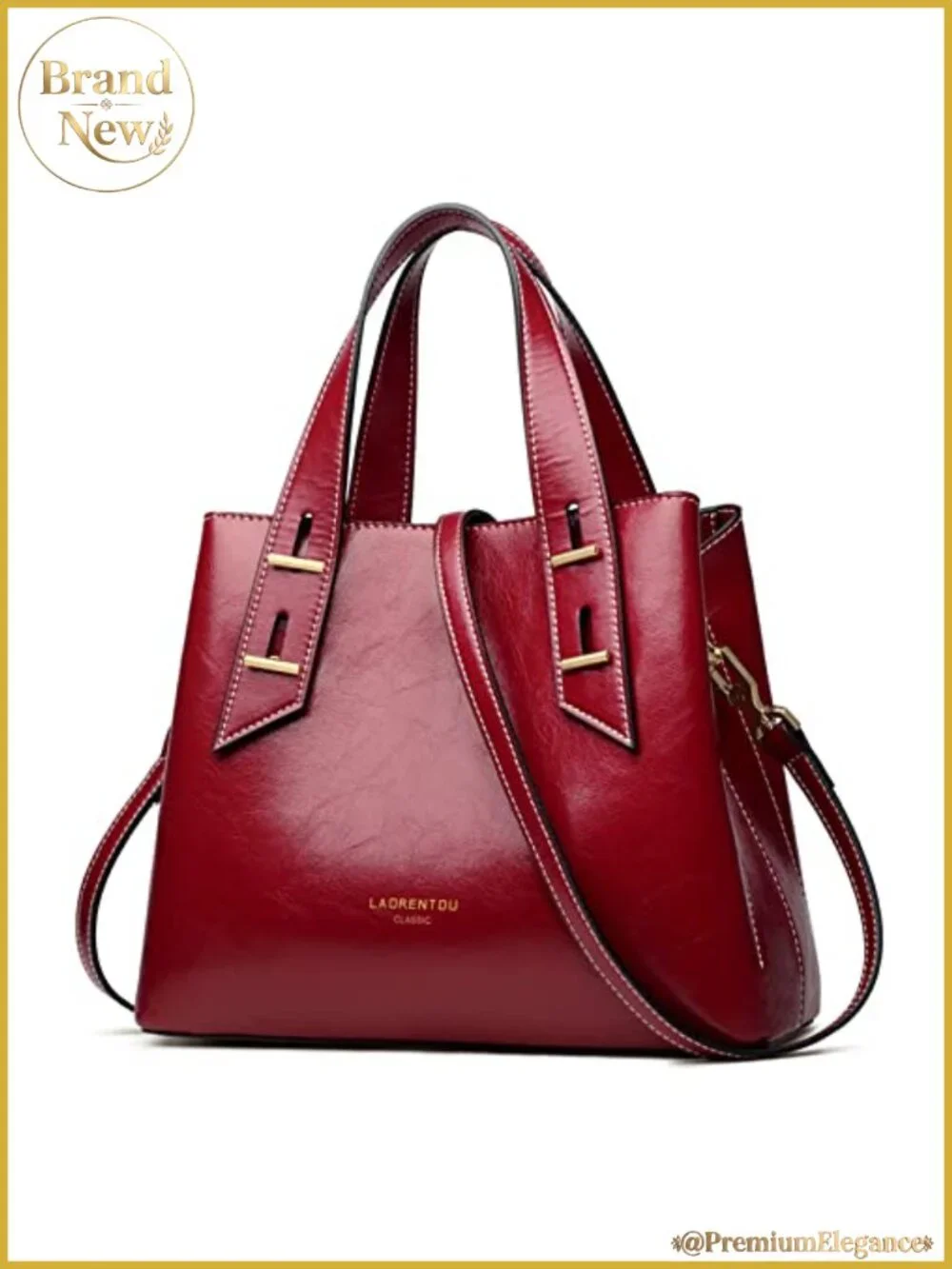Genuine Leather Satchel Handbag Women Crossbody Top-handle Tote Purse